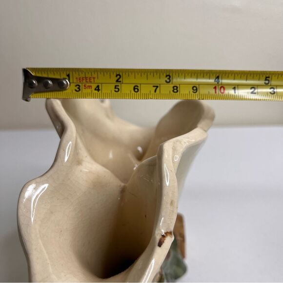 Vintage McCoy USA Triple Lily Vase 1950s Mid Century 7 Inch Tall Planter Beige - Picture 9 of 14